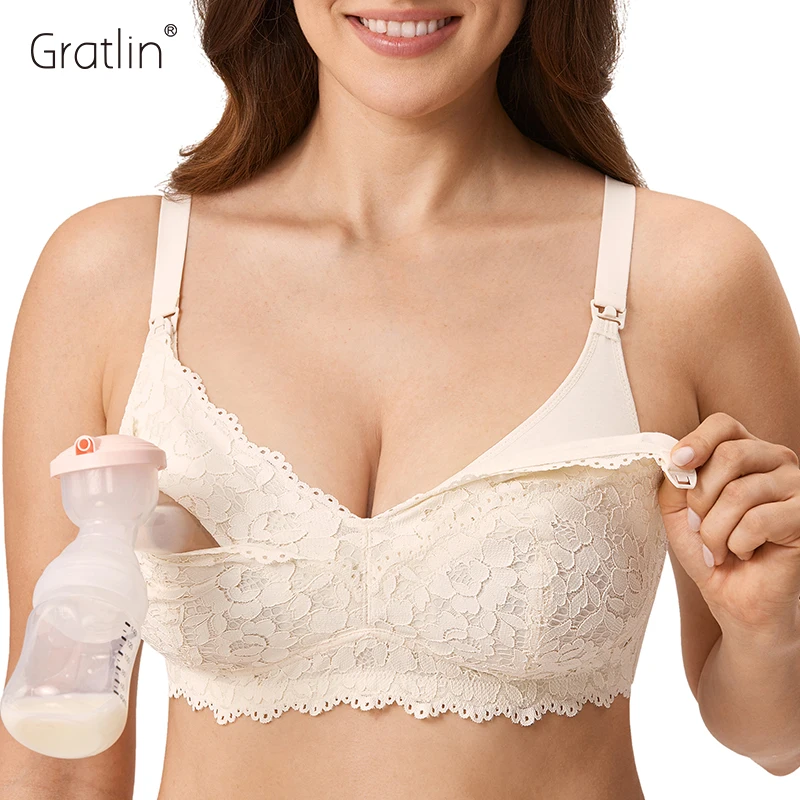 Hands Free Pumping Bra Breastfeeding Maternity Lace Cute Wireless Underwear Nursing Bra For Pregnant Women new women underwear nursing bra maternity bra pregnancy clothes for pregnant women lace feeding bra tops underwear breastfeeding