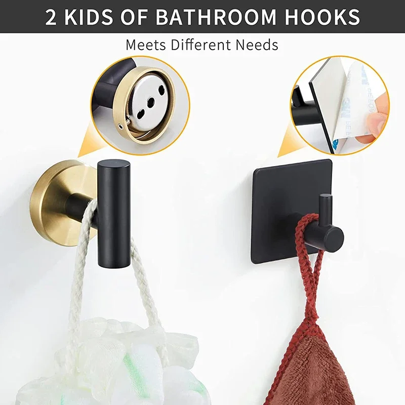 Matte Black Gold Toilet Paper Holder Towel Bar Hook Towel Ring Stainless steel Bathroom Shelf Kit Bathroom Hardware Set