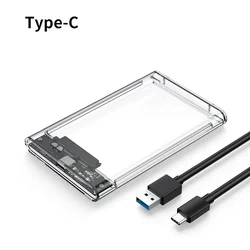 Involucro Esterno per Hard Disk USB 3.0 Trasparente - Contenitore per HDD/SSD SATA da 2,5 Pollici