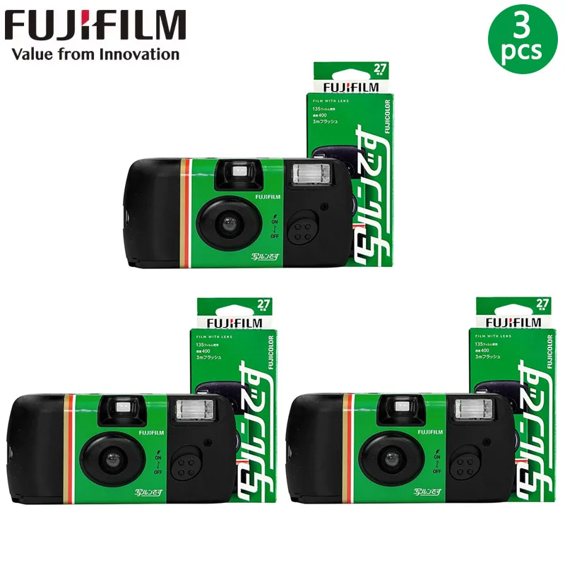 1/3/6 PCS 후지 일회용 필름 카메라 SIMPLE ACE ISO 400 QuickSnap 1986 선물 상자 세트 빈티지 필름 기계 사진 프린터