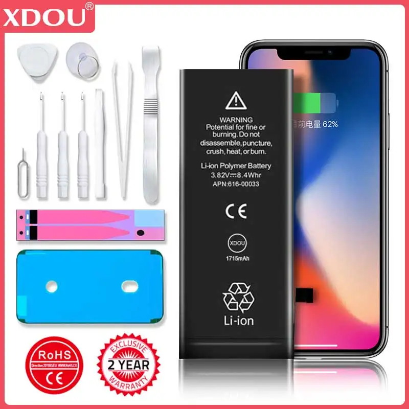 Xdou Batterie De Téléphone Pour Iphone 5s 5 6s 6 7 8 Plus X Se Se2 Xr