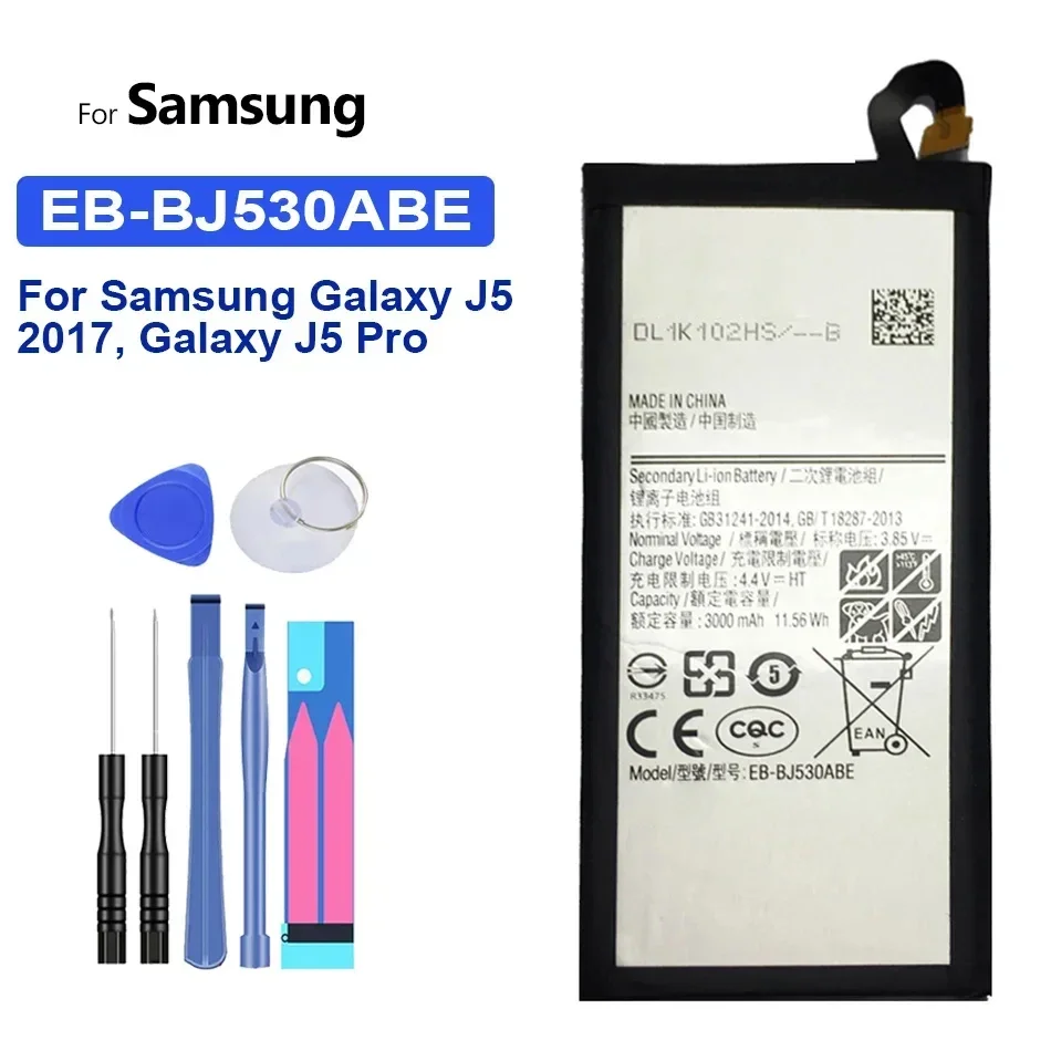 Batteria Del Telefono Cellulare Eb-Bj530Abe 3000Mah Per Samsung Galaxy J5 2017, Per Galaxy J5 Pro,Sm-J530F/Ds,Sm-J530K,J530L,J530S,J530Y/Ds