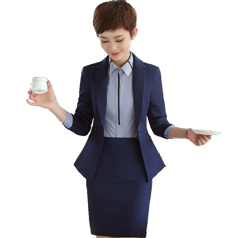6001 Business Wear Spring and Autumn Elegant Slim White Collar Ol Long Sleeve Suit Business Formal Wear Work Clothes Business Su