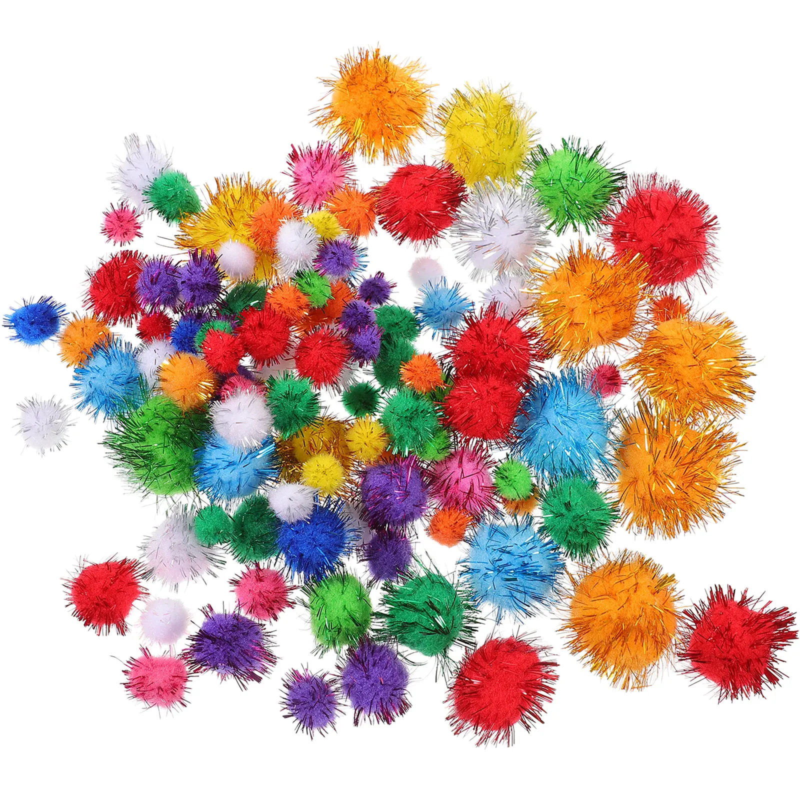 300Pcs 장 폼폼 볼 PP 원사 공예 폼폼 모자 의류 가방 신발 DIY 액세서리 다채로운 부드러운 비퇴색