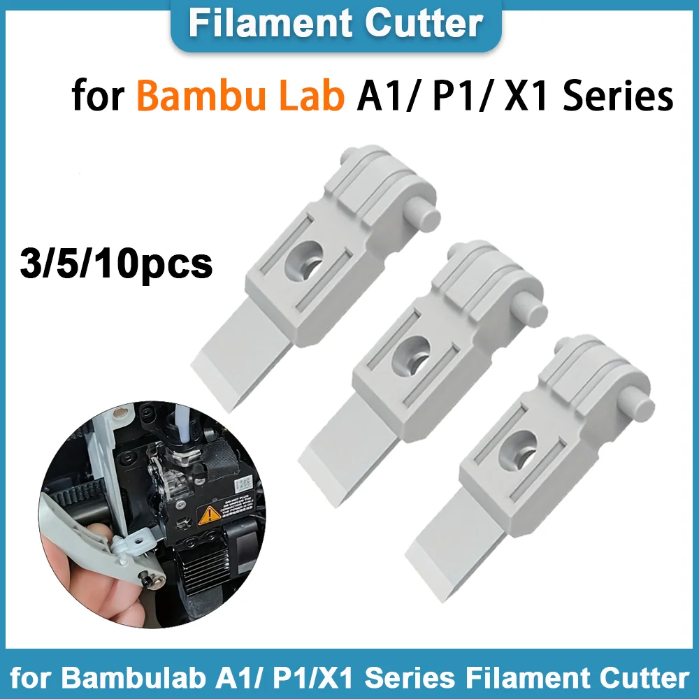 3 Cuchillas de Repuesto para Cortador de Filamento para Impresoras 3D Bambulab Serie A1, P1, X1, Previenen Atascos de Filamento, Accesorios Compatibles