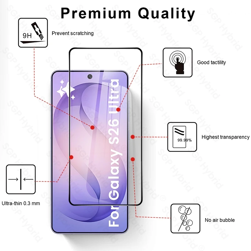 Ultra Durable 4-Pack 9H Tempered Glass Screen Protector with Unlock Feature