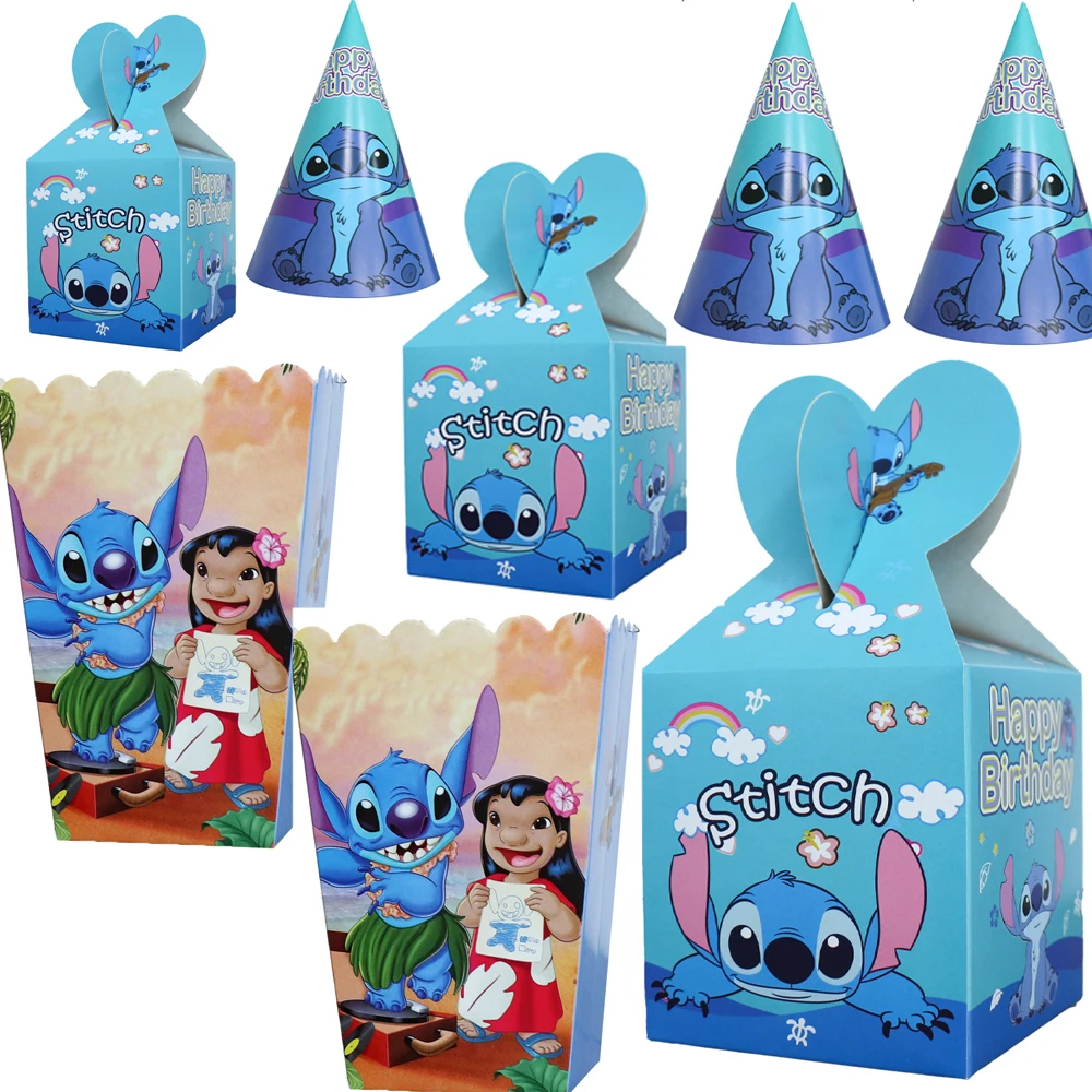 Disney Lilo & Stitch Decorazioni Per Feste Di Compleanno Stoviglie Usa E Getta Scatola Di Caramelle Popcorn Tappo Di Carta Forniture Per Feste Per Rag