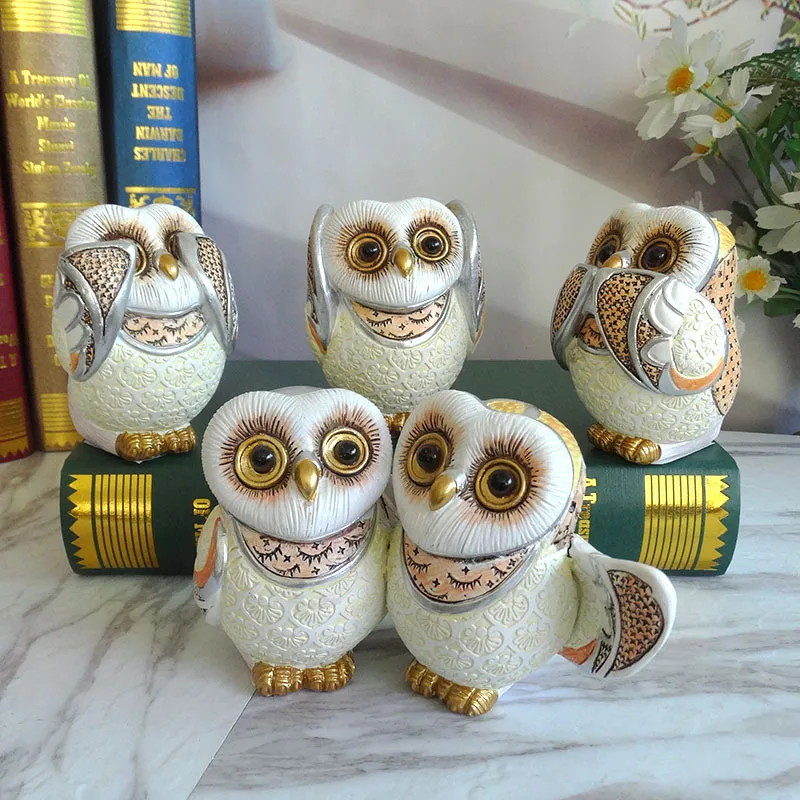 White Owl Ornaments Creative Animal Figurines Cute Cartoon Owl Resin white-owl-ornaments-creative-animal-figurines-cute-cartoon-owl-resin
