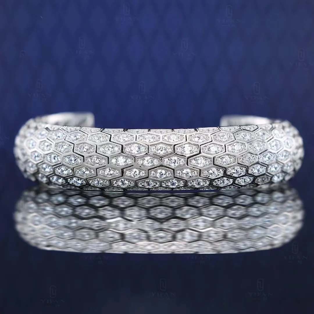 ZOCA 925 Sterling Silver Clear CZ Fashion Snake Shape Bangles For