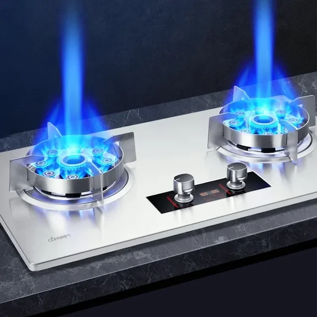 Timing Cooktop gas stove Natural Liquefied Gas cooker Stainless steel gas stove 2 burner Home appliances Raging fire cooktop