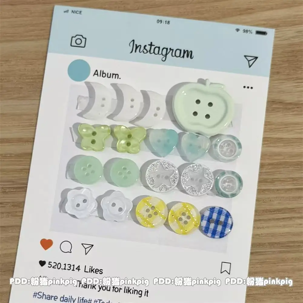 10/20개 혼합 색상 수제 레진 원형 2/4홀 단추, 의류 액세서리 공예 스크랩북킹 DIY 의류 용품