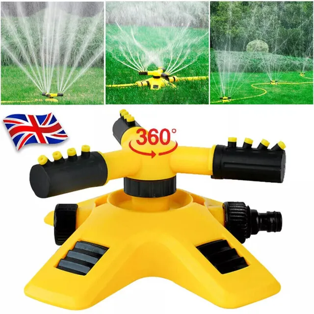 360° Water Sprinkler Lawn Irrigation Automatic Rotating For Garden Watering UK