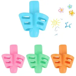 Porte stylo en Silicone pour enfants, 16 pièces/lot, outil d'apprentissage pour bébé, outil de Correction, stylo poisson, poignée, papeterie d'aide à l'écriture 