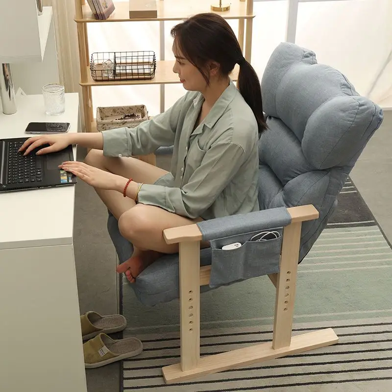 Computer Chair Home Comfortable Dormitory Sedentary Office Chair Single Dormitory Lazy Sofa Linen Cafe