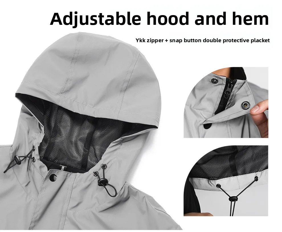 WOSAWE دراجة نارية سترة عاكسة كاملة الرجال النساء ليلة لامعة سترة واقية الشارع ركوب الهيب هوب فضفاض مقنعين معاطف مع جيوب