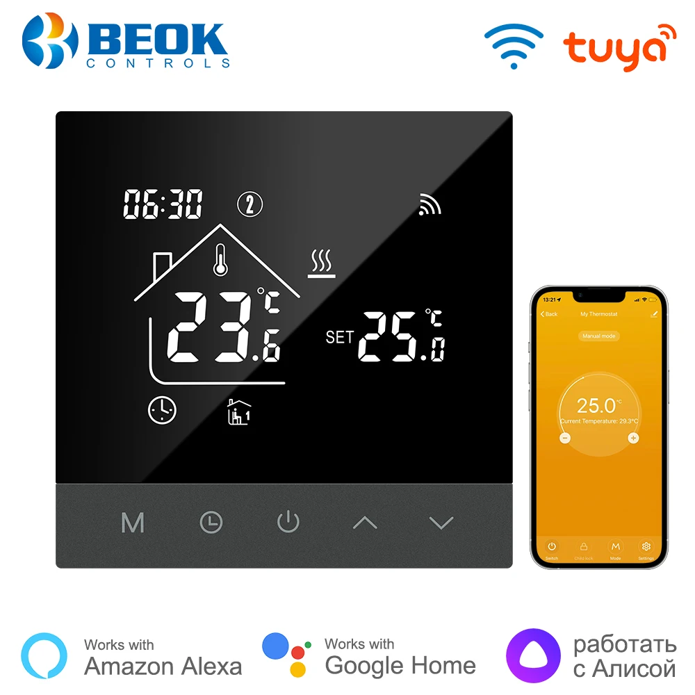 

Умный напольный Wi-Fi термостат Beok Tuya, 220 В