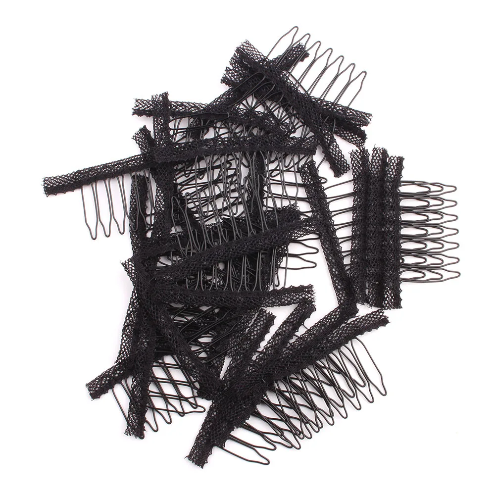 

500-1000Pcs/Lot Lace Black Beige Brown Color 7Teeth Wig Combs Hair Clips for Wigs Lace Cap And Hair Extension Accessories