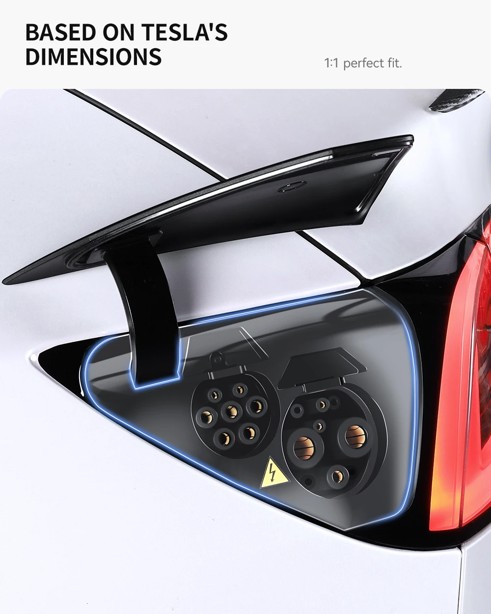 YZ Für Tesla Modell 3Y Highland Juniper 2021-2025 Ladegerät Port Abdeckung Outdoor Regenschutz Staubdicht Abdeckungen zubehör – Detail 3