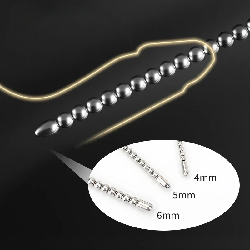 Stainless Steel Urethral Sound Dilators Penis Plug Insert Stimulation Catheter Beads Male Masturbator