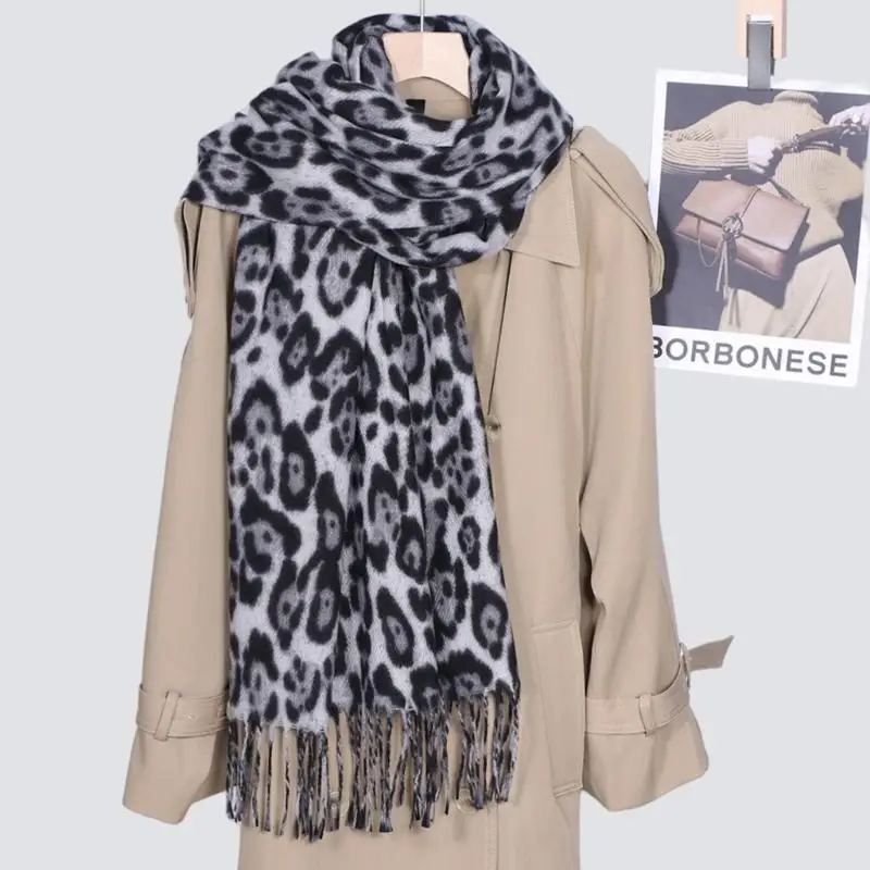 A52E Wende-Schulterschal, warmer Halswickel, dicker Winter-Hijab-Zubehör, Unisex – Detail 10