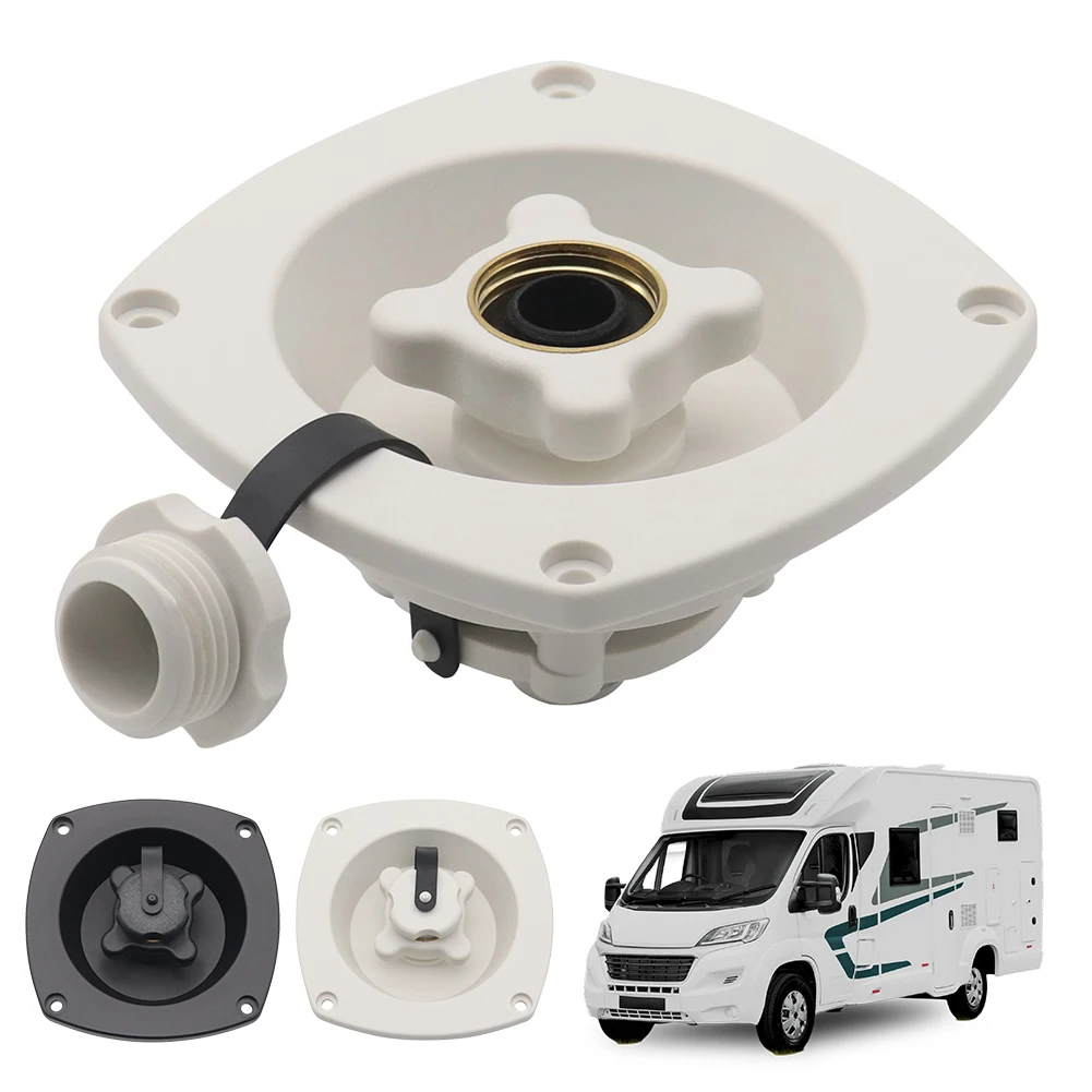 RVCamperWaterFillInletwithPressureRegulatorBlackWhiteWall