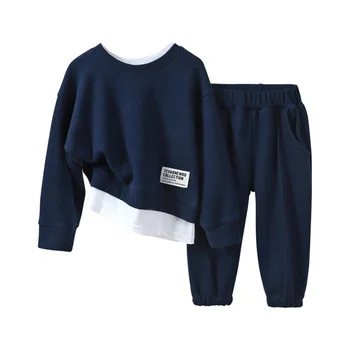 Children Clothes Suits for Boys Girls Autumn Fashion Kids Solid Long Sleeve T-shirt+Shorts Toddler Casual Tracksuit Costume 3