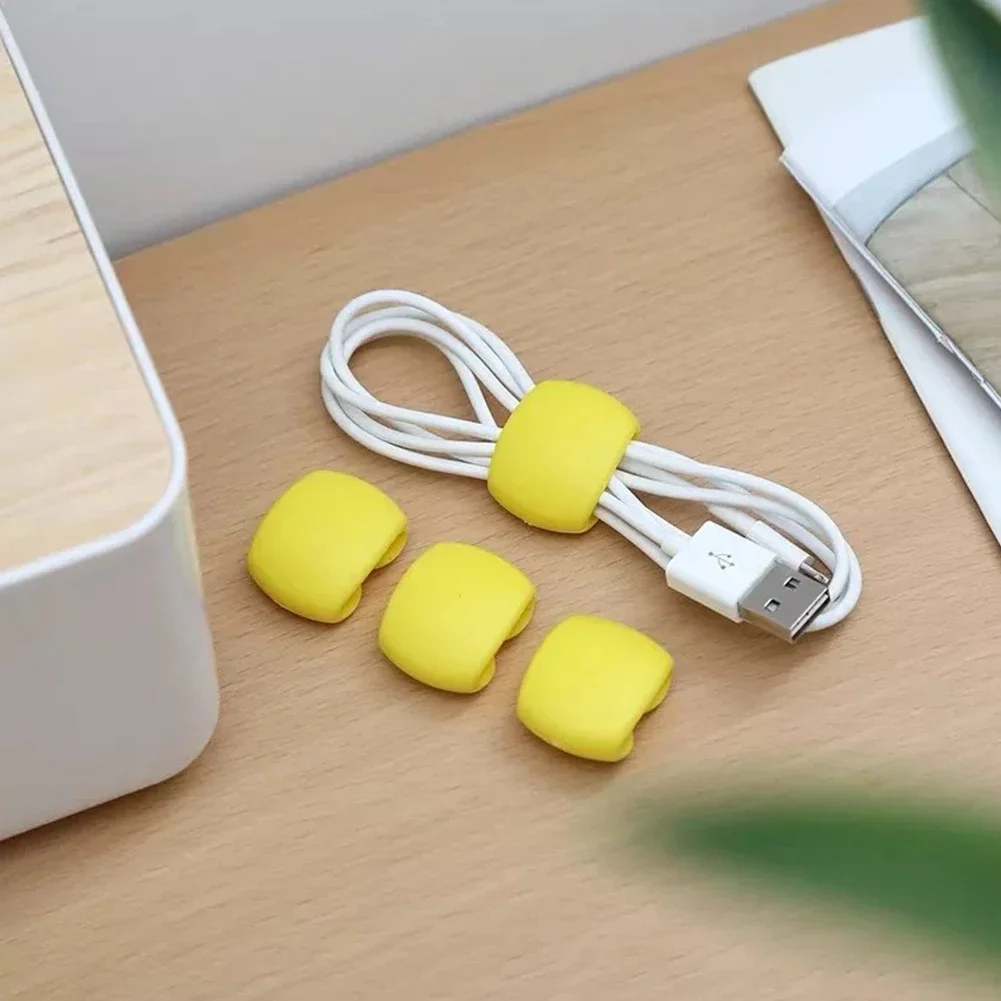 10pcs Cable Manager Clips Silicone Wire Cord Protector Cable Winder Organizer Clips Headphone Organizer Supplies cable organizer cable protector cable clip
