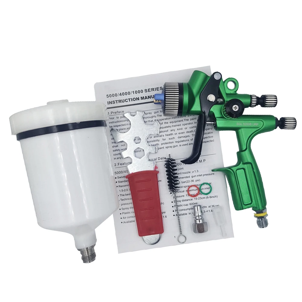 Tpaitlss 자동차 페인트 스프레이 건, HVLP 중력 스프레이 건, 1.3mm 노즐, 600ml 스프레이 페인트 컵, 5200B