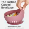 5PCS Silicone Baby Tableware Set Divided Plates Suction Cup Bowl Spoon Fork Dishes For Toddler Training To Eating Safe BPA Free 4