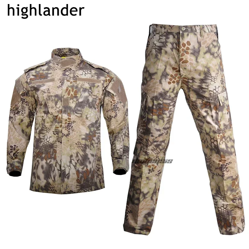 Tactical Camouflage Combat Uniform Set for Men - Shirt & Pants Suit for Airsoft and Hunting