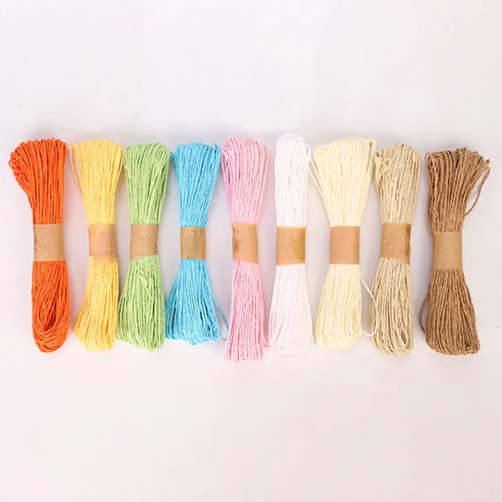 Chainho,Thin Paper Rope,Double-Strand,Diameter 1mm,10 Color Available,30 Yards,DIY Hand-Woven Flower,Packaging Material,SZ20