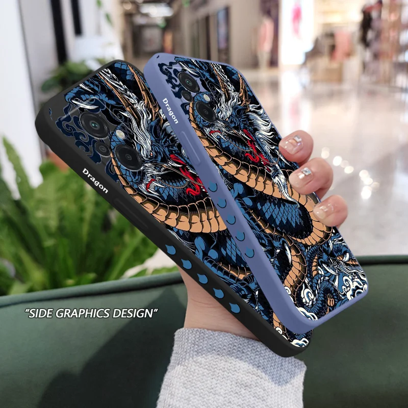 Фото Чехол для телефона Roaring Dragon для Xiaomi Poco M6, X6, F6, M5, M5S, F5, X5, F4, X4, M4, F3, X3, M3, F2, X2 Pro, C40, 4G, 5G GT, жидкий силиконовый чехол №3