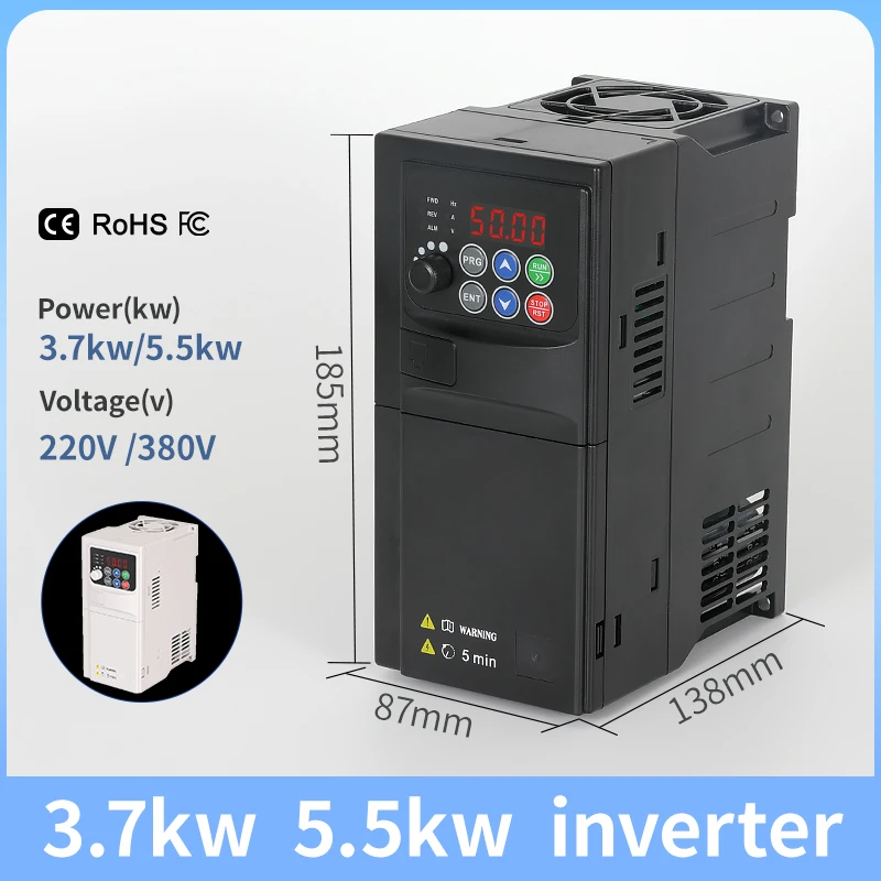 

NEW SU600 VFD 3.7KW/5.5KW 220V 1 phase /380V 3phase input 3 phase output Inverter Frequency Converter Motor Speed Controller