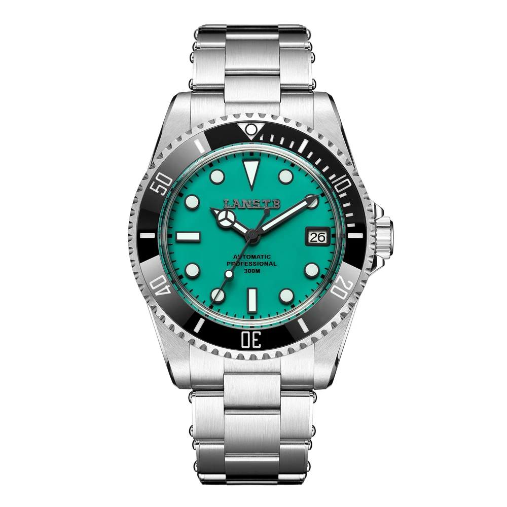 

LANSTB Luxury Chronography Men Mechanical Watch NH35 Automatic Swiss Luminous C3/BGW9 Waterproof 300M 316L Stainless steel