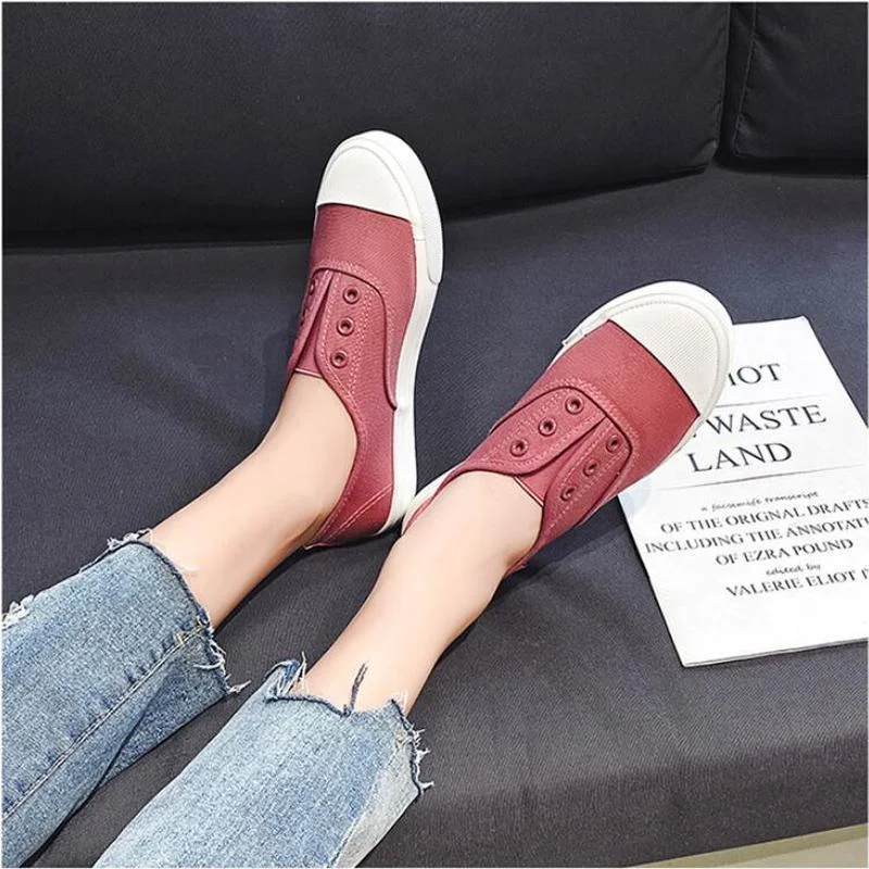 Fashion Sneakers Women Canvas Shoes Promotion Vulcanize Shoes Woman Shoes Flats Casual Loafers Slip-on Ladies Student Trainers