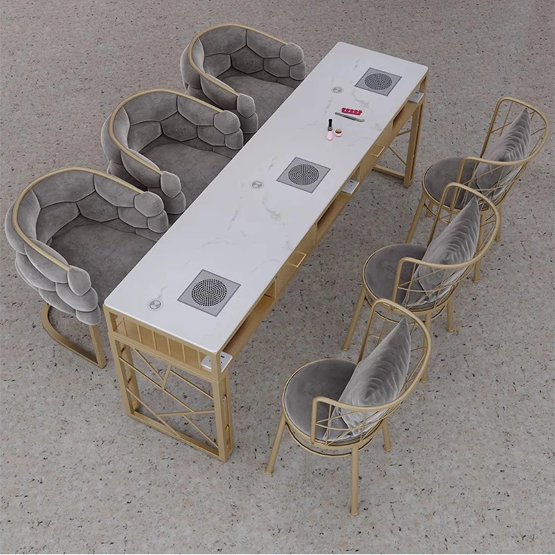 Tech Desk Nail Table Lamp Light Portable Professionals Nail Table Makeup Organizer Tavolo Unghie Professionale Salon Furniture