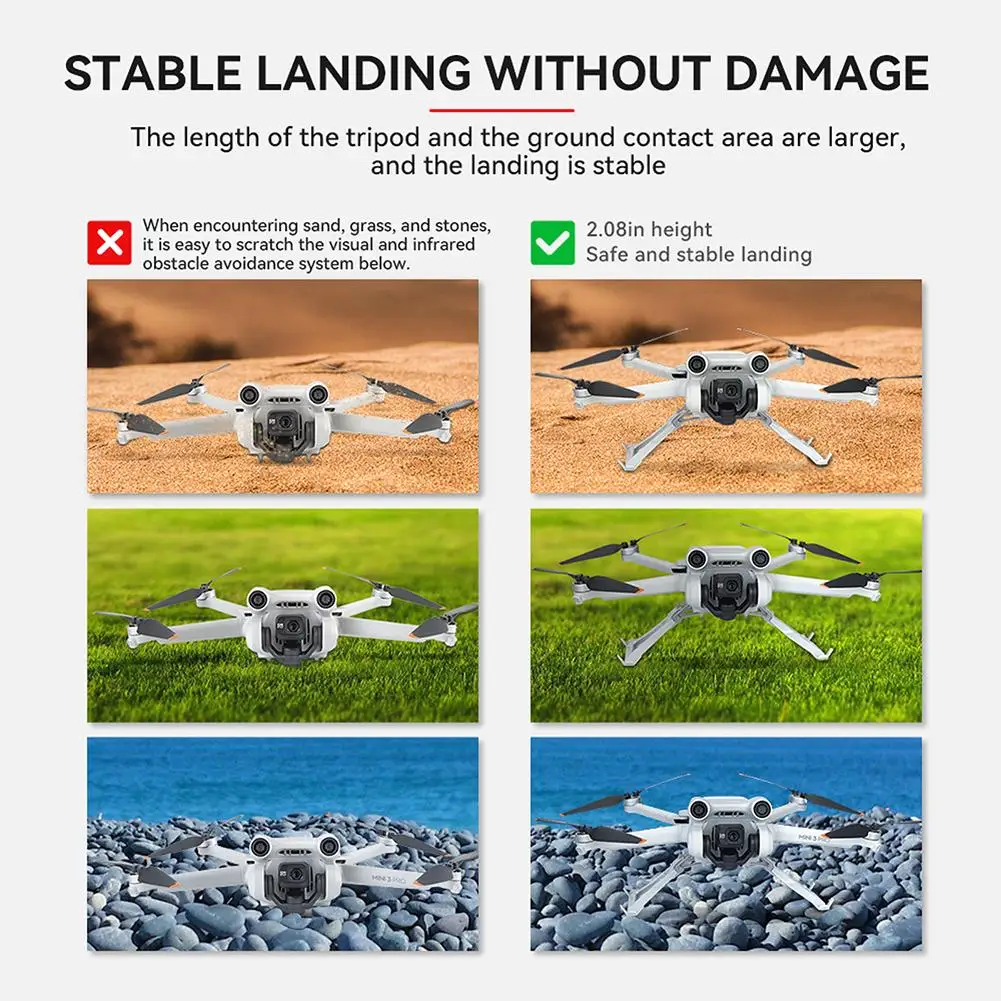 1 Set Buoyancy Bar Set Folding Flight Landing Gear Bracket Height-enhancing Tripod Compatible For Dji Mini 3 Pro 