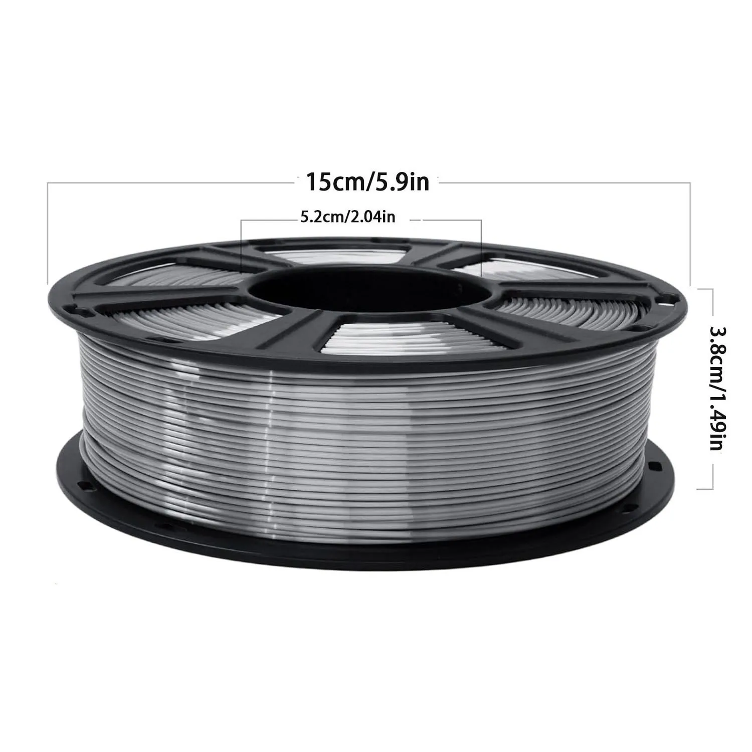 3D 프린팅 재료 샤인 실키 샤이니 메탈릭 메탈 PLA 필라멘트 250g 스풀(0.55lbs), 대부분의 FDM 3D 프린터에 적합