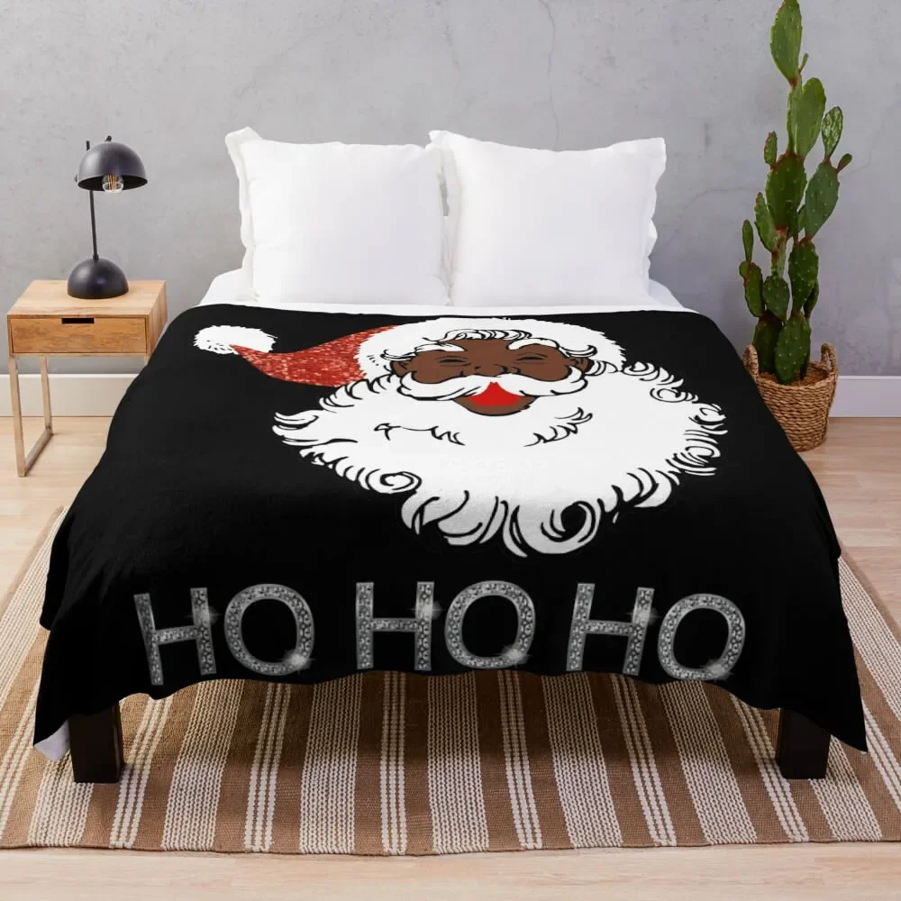 ho black santa Throw Blanket Vintage Designers Blankets
