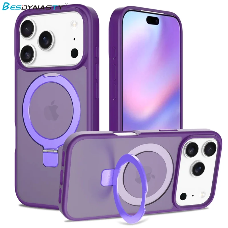 Luxury Magnetic Fold Stand Frosted Translucent Phone Case