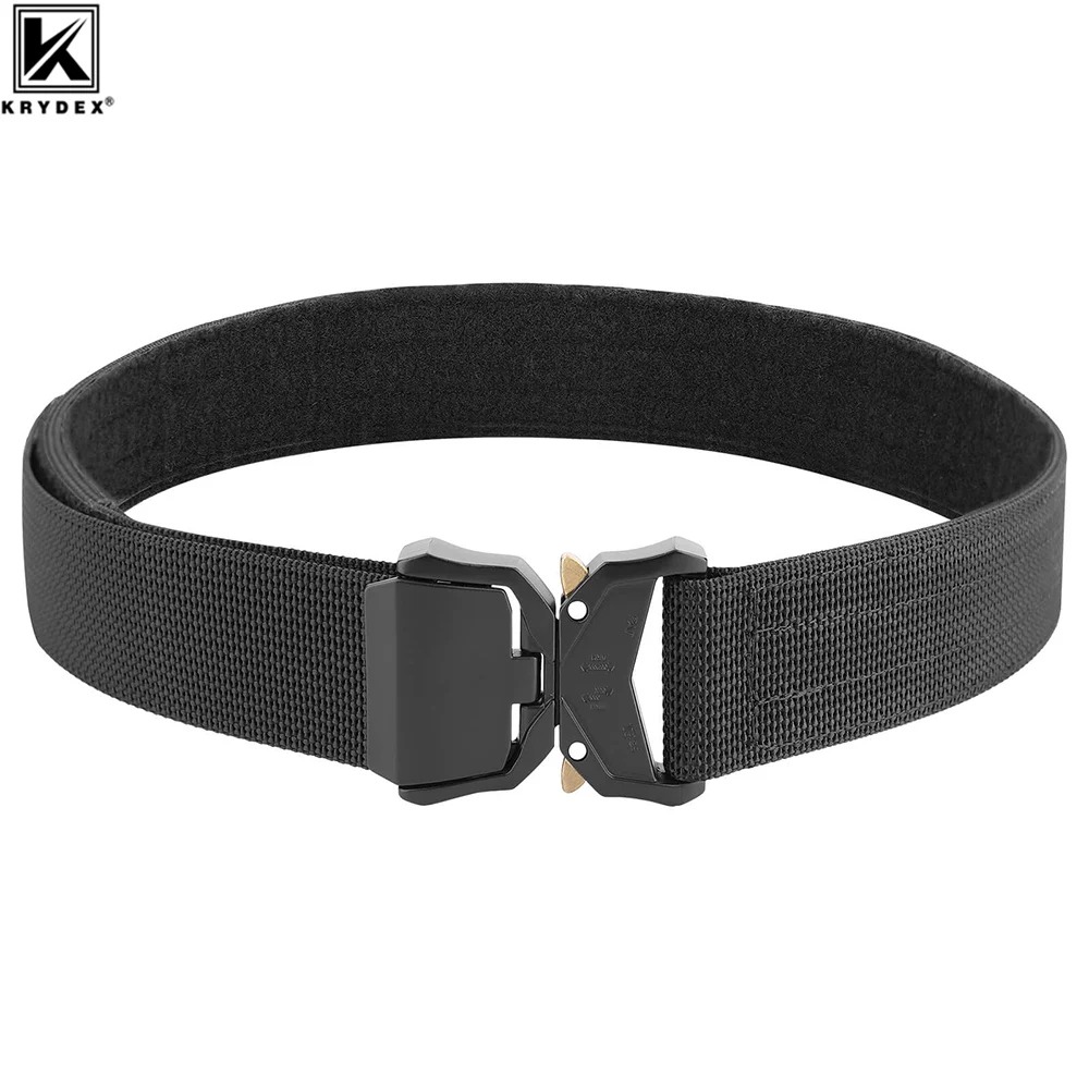 

KRYDEX Quick Release 1.5 Inch Heavy Duty Belt 2-Ply Nylon Metal Flip Top Buckle Tactical Men Shooting Belt For Military Airsoft