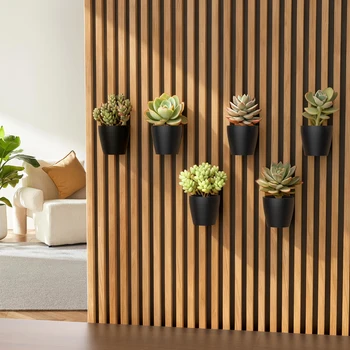 1 supporto per fioriera nera insonorizzata: decorazione per tabellone fonoassorbente, perfetto per l'esposizione di piante grasse e stoccaggio elegante