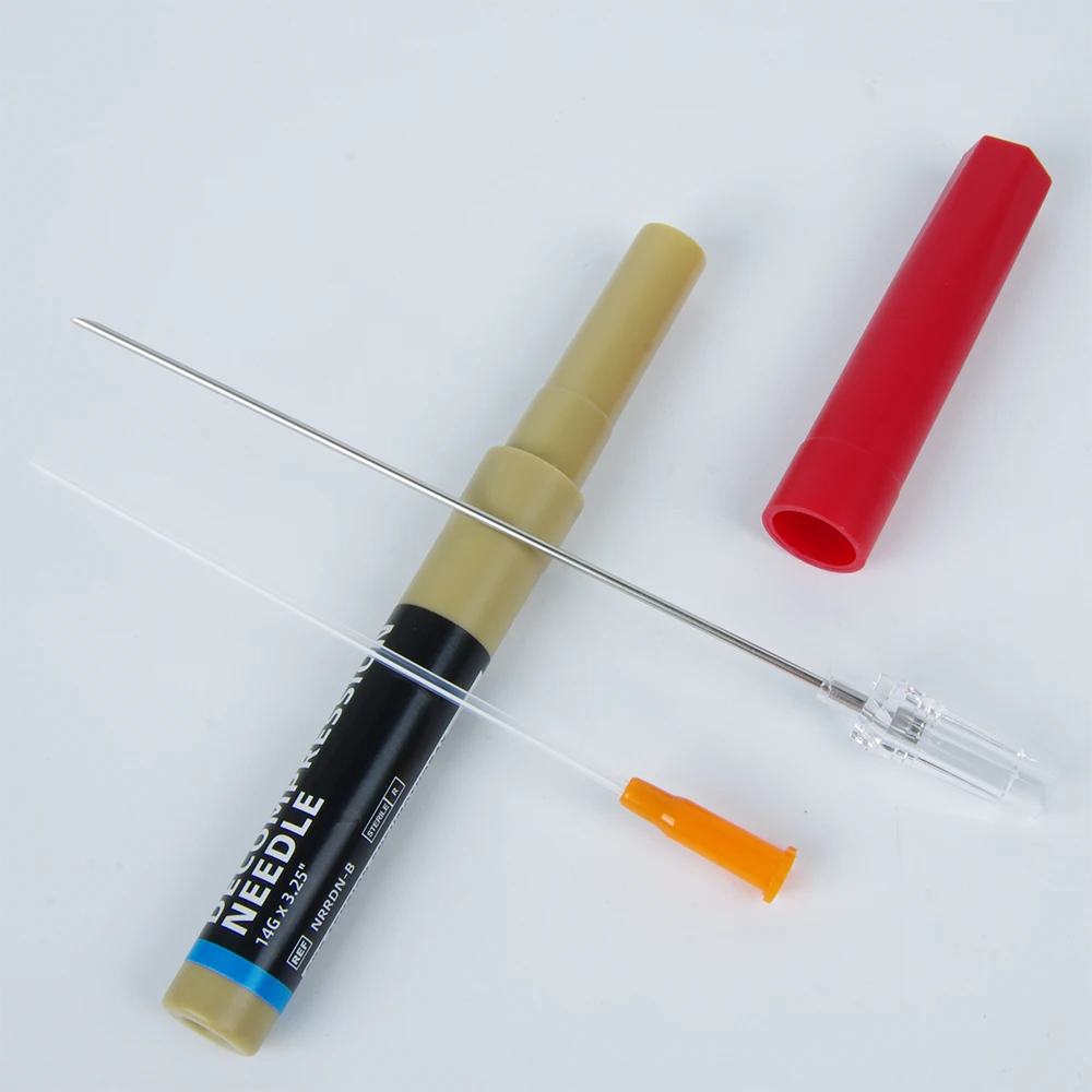 

Sanke спасательный Натяжной пневмоторакс Набор доступа стерилизованные пирсинг для тела Швейные иглы для декомпрессии для прокола 14 Калибр X 3,25 дюйма