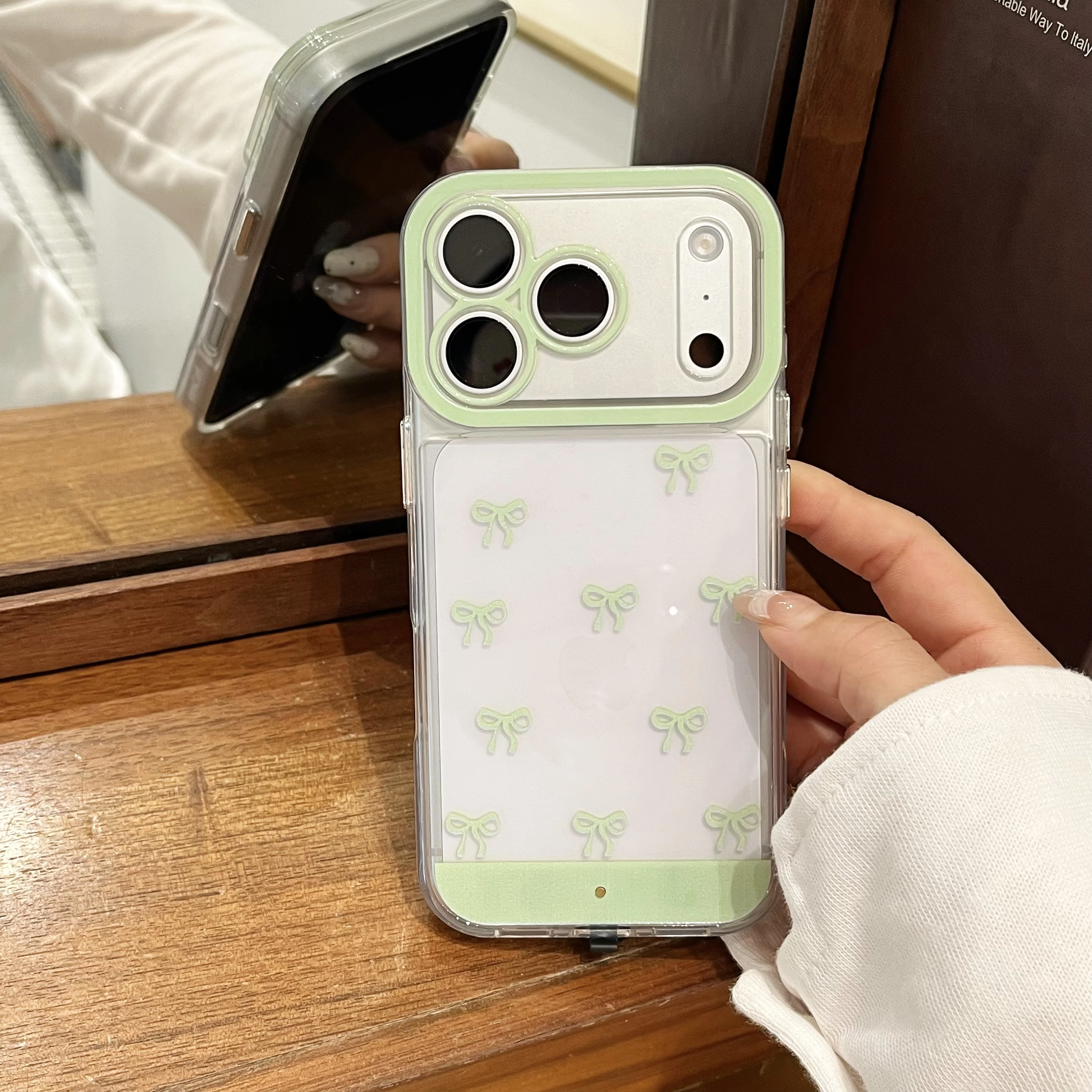 Luminous Flashing Bowknot Phone Case - Shockproof and Color-Changing