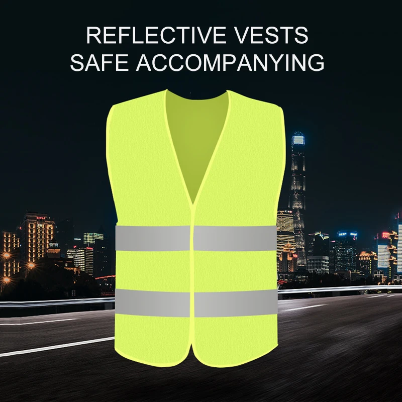 Auto Car Reflective Clothing For Safety Traffic Safety Vest Yellow Visibility High Visibility Outdoor Running Cycling Sports Ves reflective safety vest
