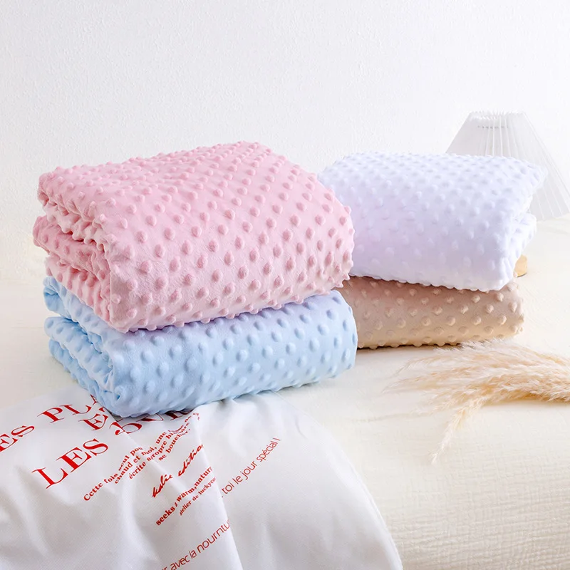 Baby Blanket 80x100CM Soft Warm Cozy Blanket for Babies Solid Color Infant Covering Blanket Beanie Infant Bedding Swaddle - 3