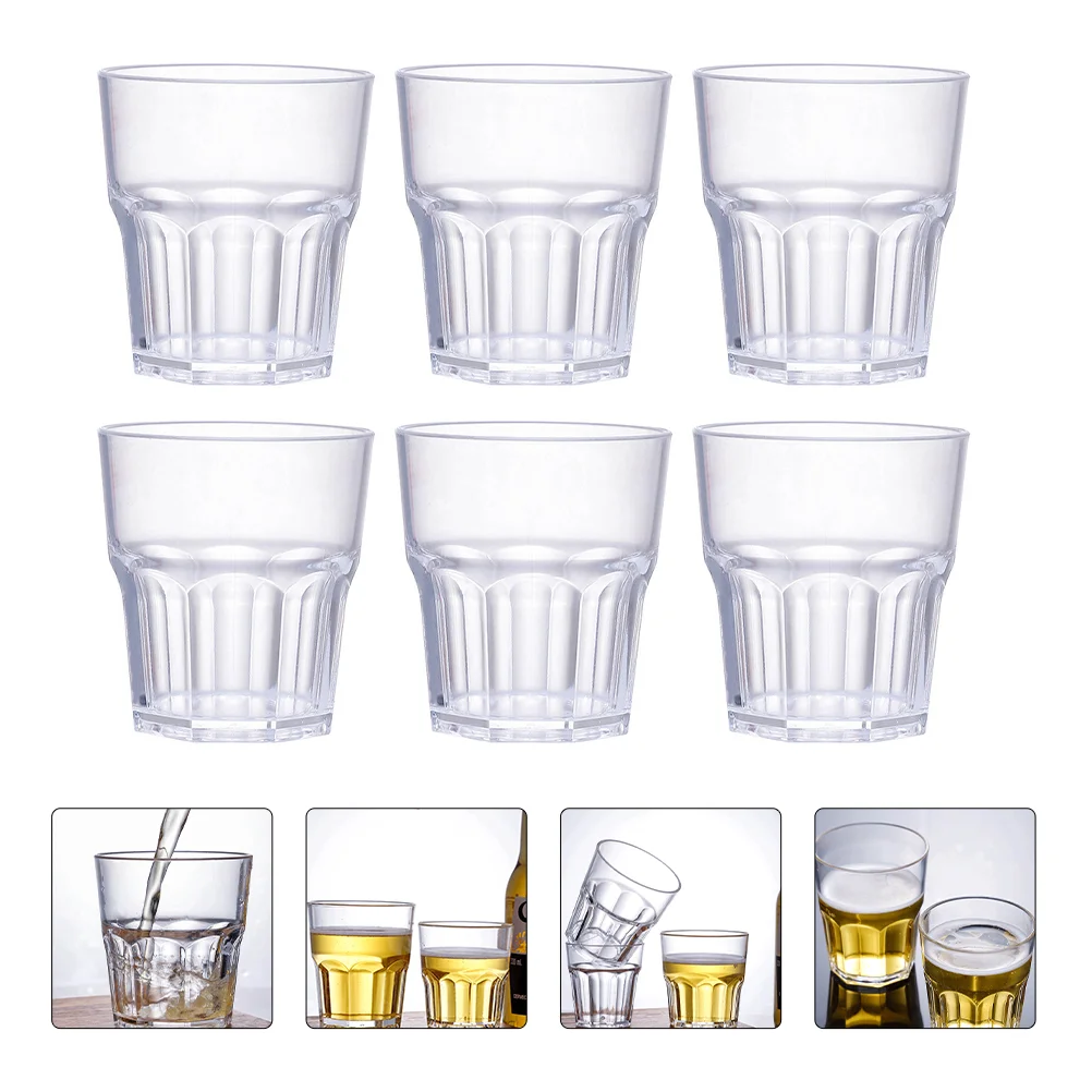 Setof6AcrylicWhiskeyCupsUnbreakableSpiritsGlassesforWineBeer