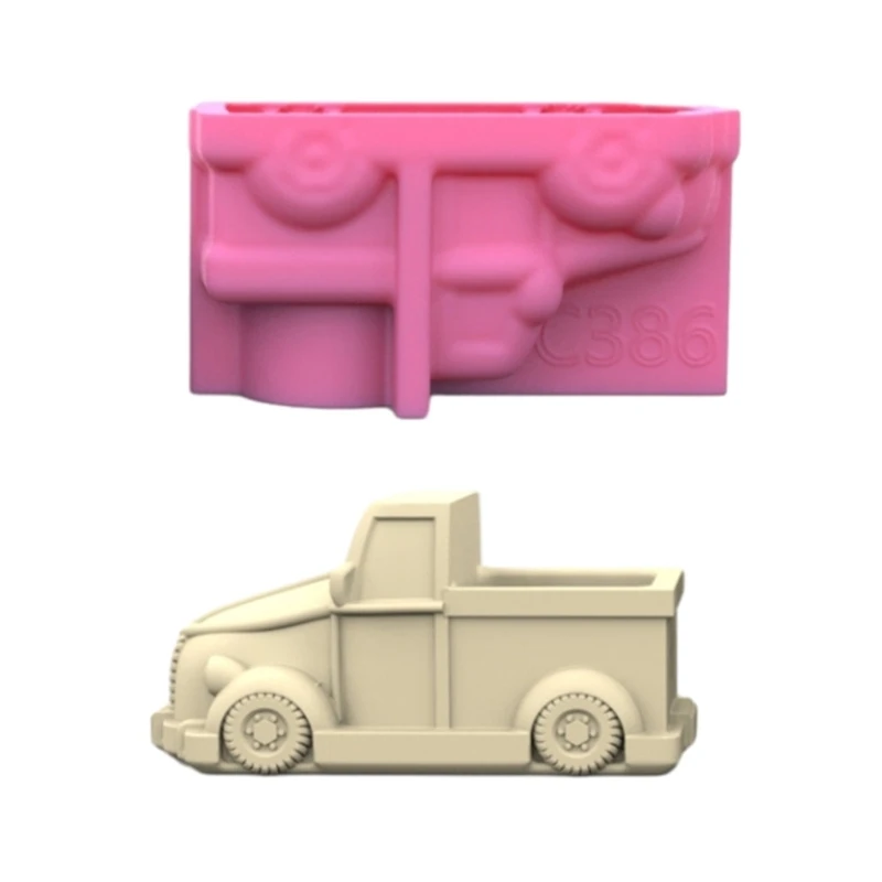 Motorcar Gypsum Silicone Mold Diy Succulents Concrete Flower Pot Vase Plaster Cement Mold Clay Mold Candle Holder Mold DropShip plastic clay earring cutter halloween pumpkin soft pottery clay cutter hollow earrings cut mold for jewelry making dropship