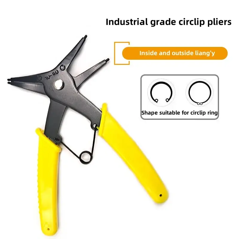 Circlip Pliers 2 in 1 Internal and External Dual Purpose Pliers External Spring Pliers Large Retaining Ring Removal Tool 1pcs image 2