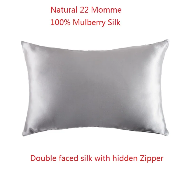 

Natural 22 Momme 100% Mulberry Silk Pillowcase for Hair and Skin, Standard Size 20"X 26" Silk Pillow Case, Soft Smooth Cooling